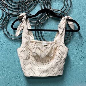 Dress Forum White Polka Dot Crop Top